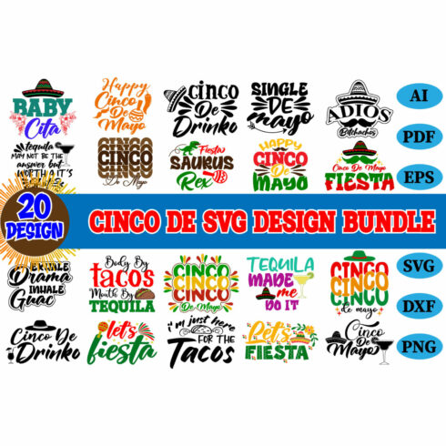 Cinco De Mayo Svg Design Bundle Vol 1 cover image.