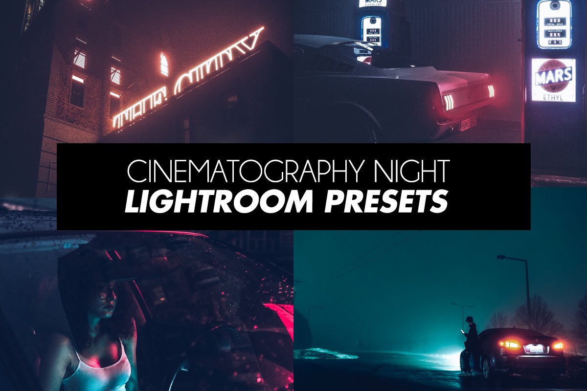 Cinematic Night Lightroom Presetscover image.