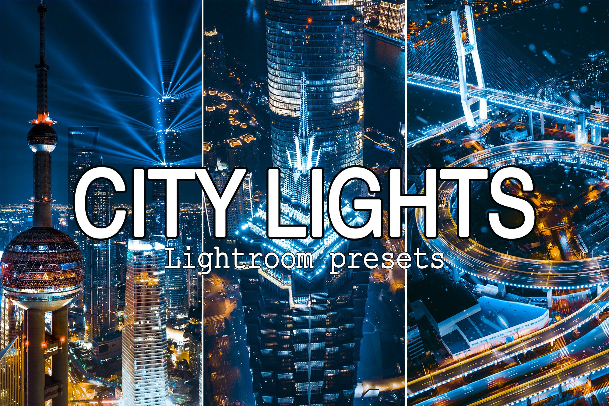 7 City Lights Lightroom presetscover image.