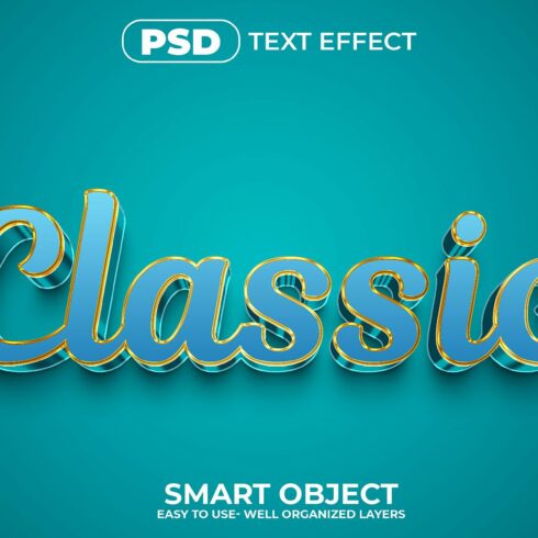 3D Classic Editable psd Text Effectcover image.