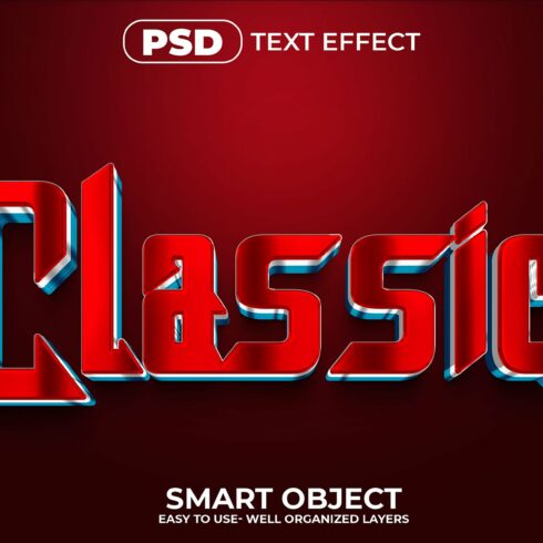 Classic 3D Editable psd Text Effectcover image.
