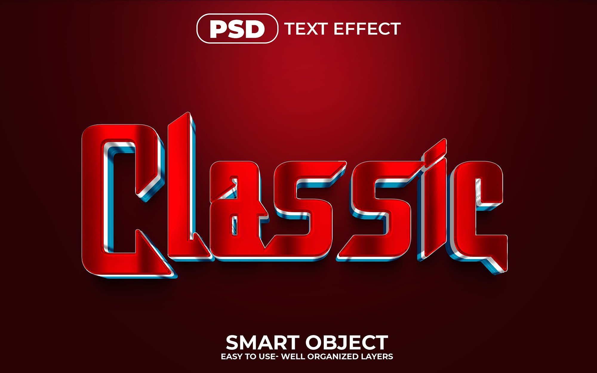Classic 3D Editable psd Text Effectcover image.