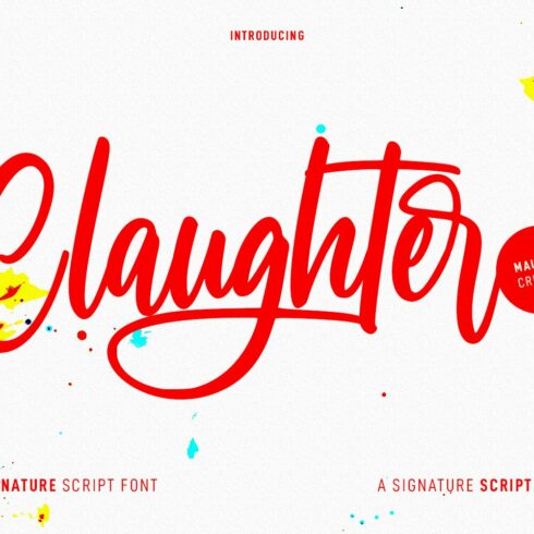 Claughter Script Font cover image.