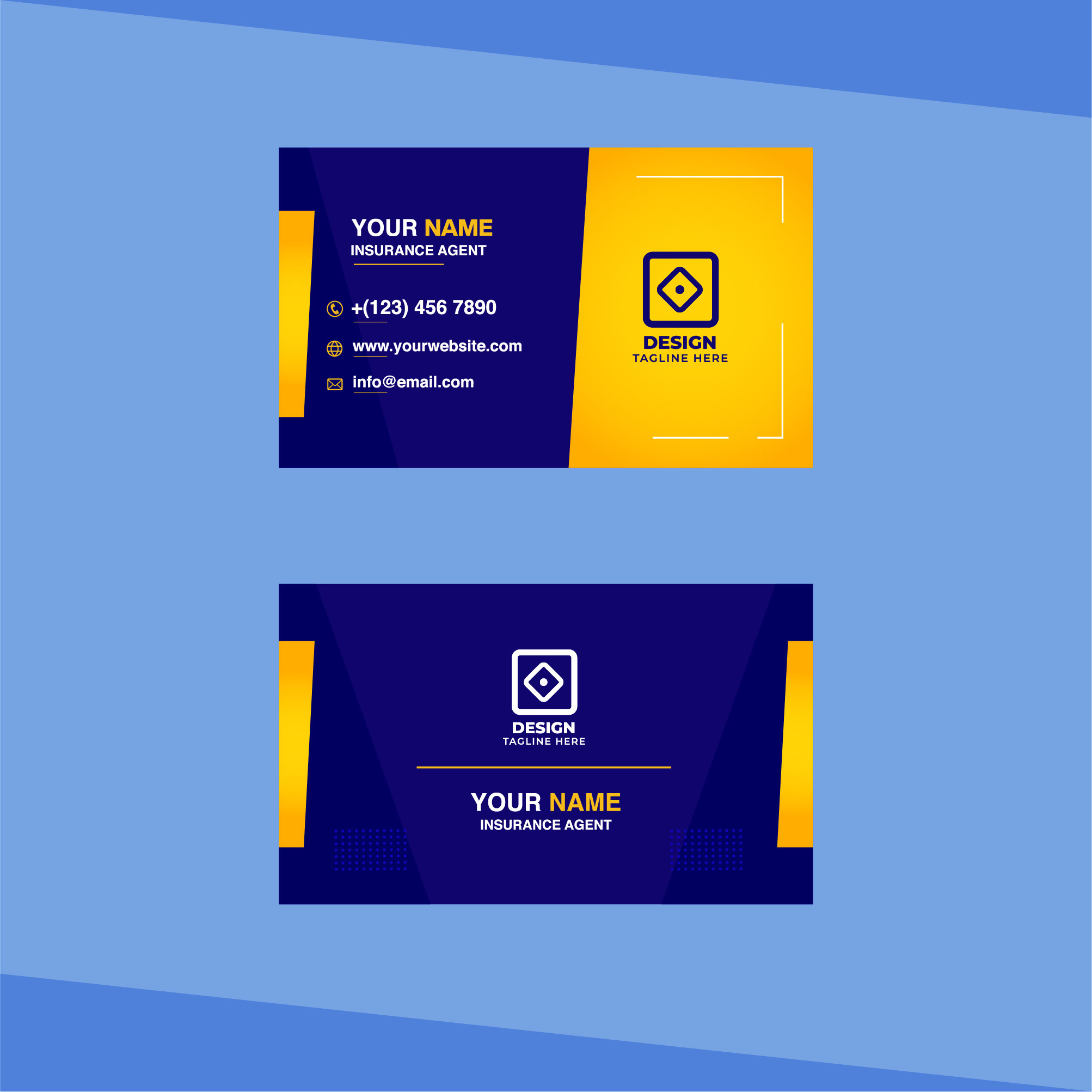 clean and modern style insurance broker business card 1 801