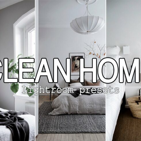 8 Clean Home DNG Lightroom presetscover image.