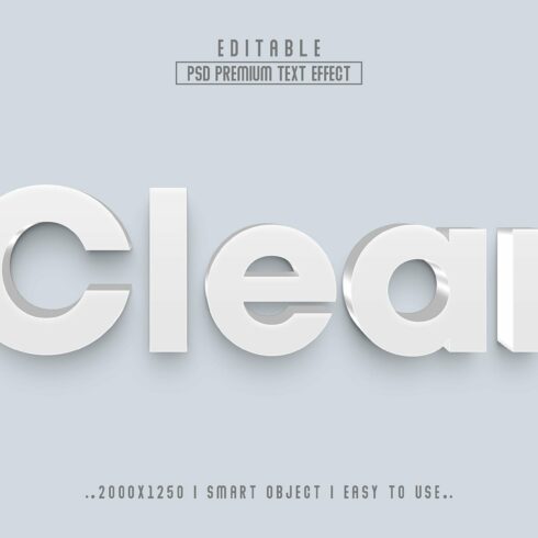 Clear 3D Editable Text Effect Stylecover image.