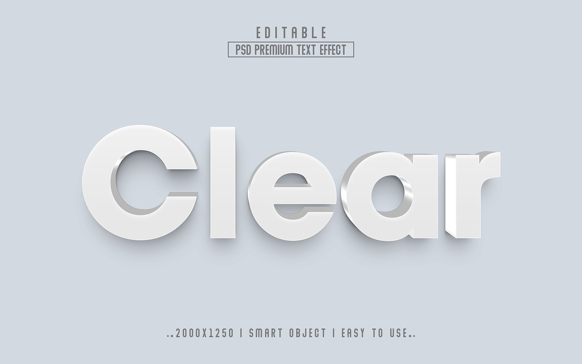 Clear 3D Editable Text Effect Stylecover image.