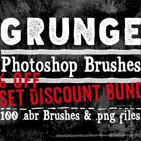 Grunge Texture Photoshop Brushes 50%cover image.