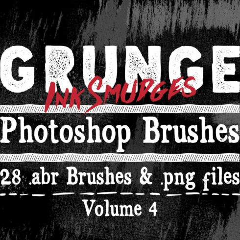 Grunge Ink Photoshop Brushes V4cover image.