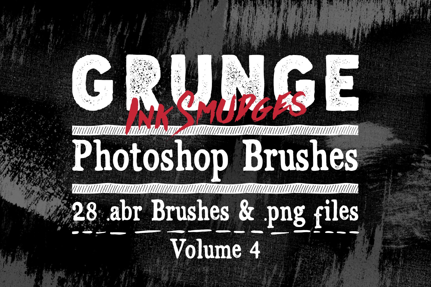 Grunge Ink Photoshop Brushes V4cover image.