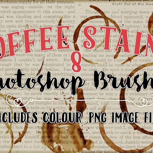 Coffee Stains Photoshop Brushescover image.