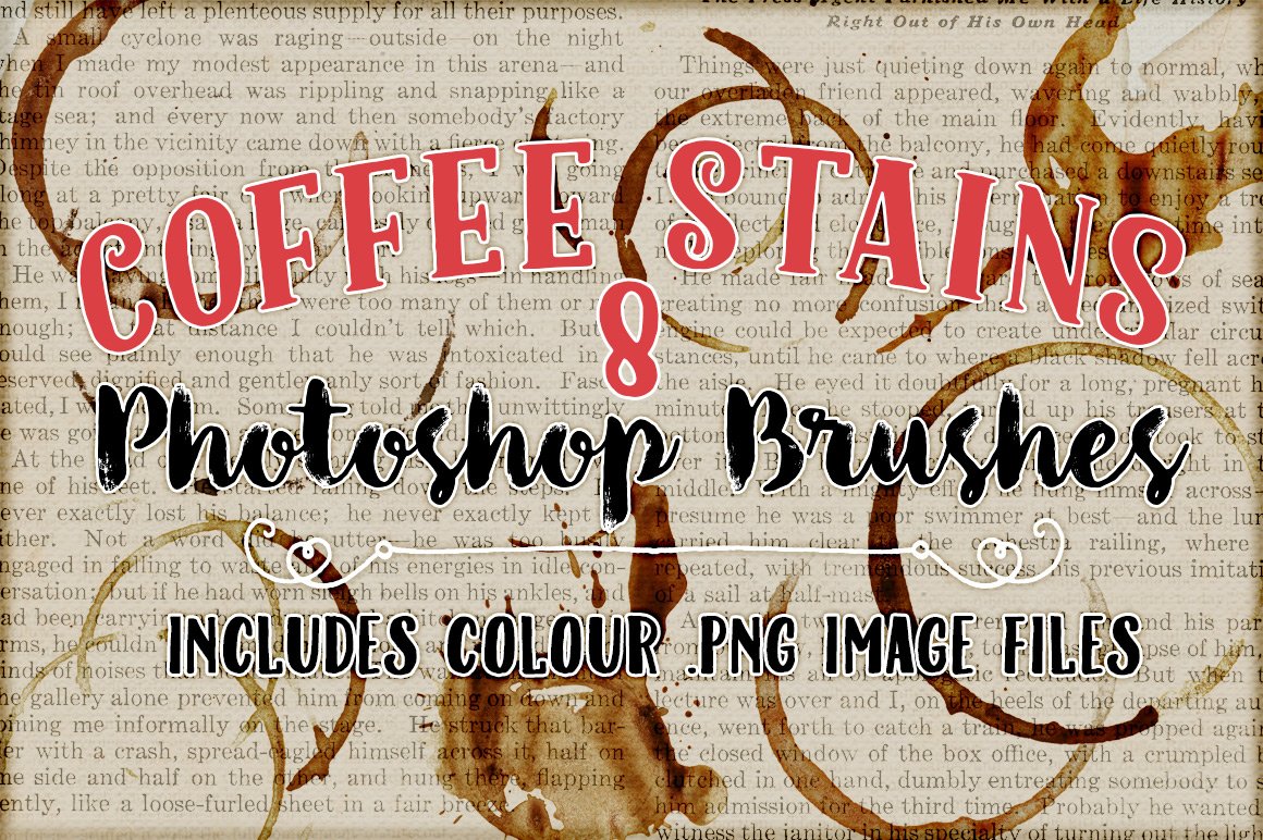 Coffee Stains Photoshop Brushescover image.