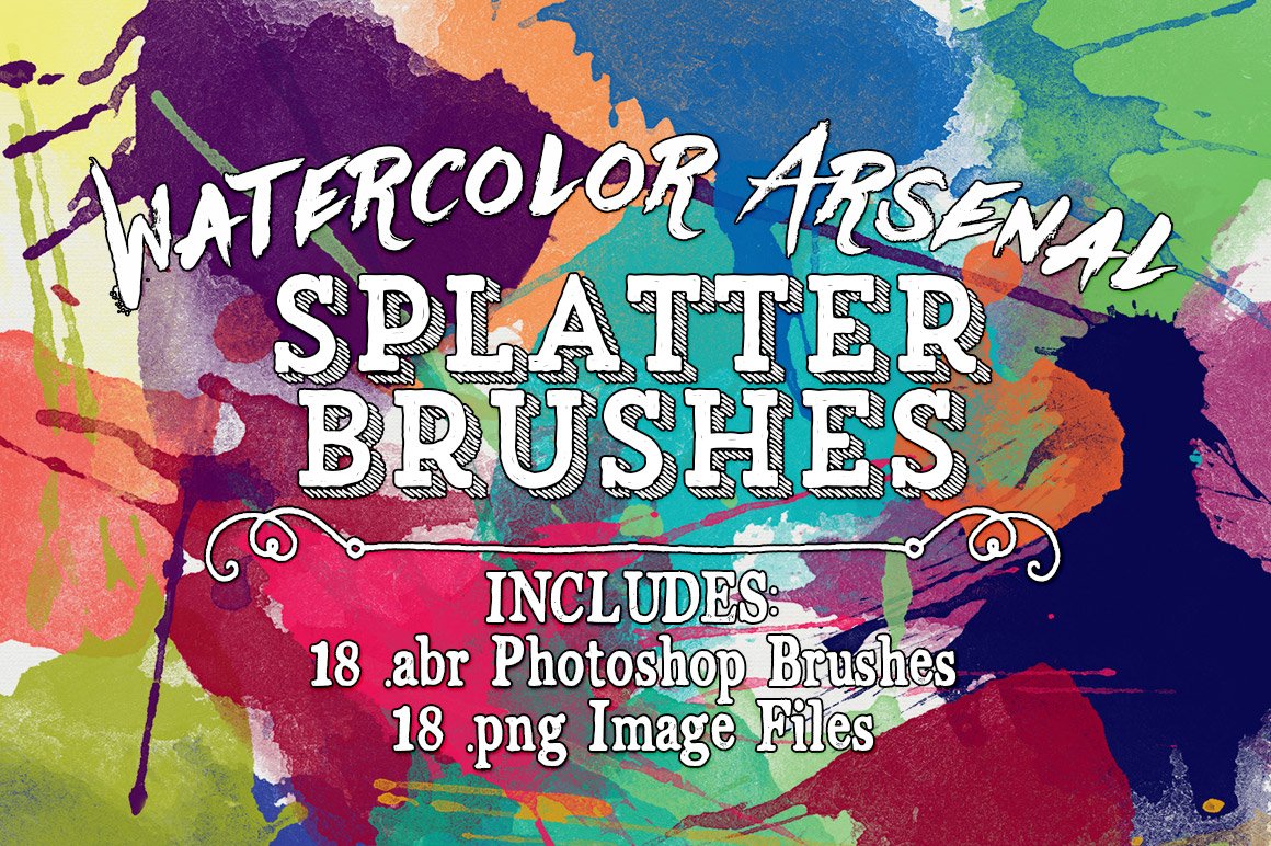 Watercolor Arsenal Splatter Brushescover image.