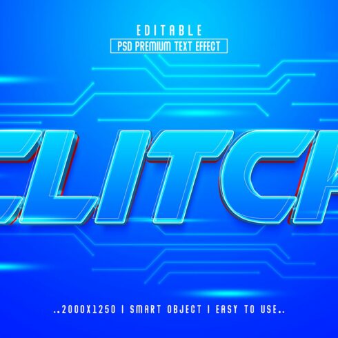 Glitch 3D Editable psd Text Effectcover image.