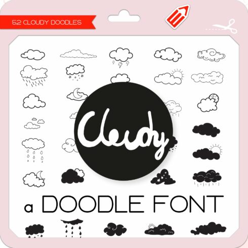 Cloudy Doodles - Dingbats Font cover image.