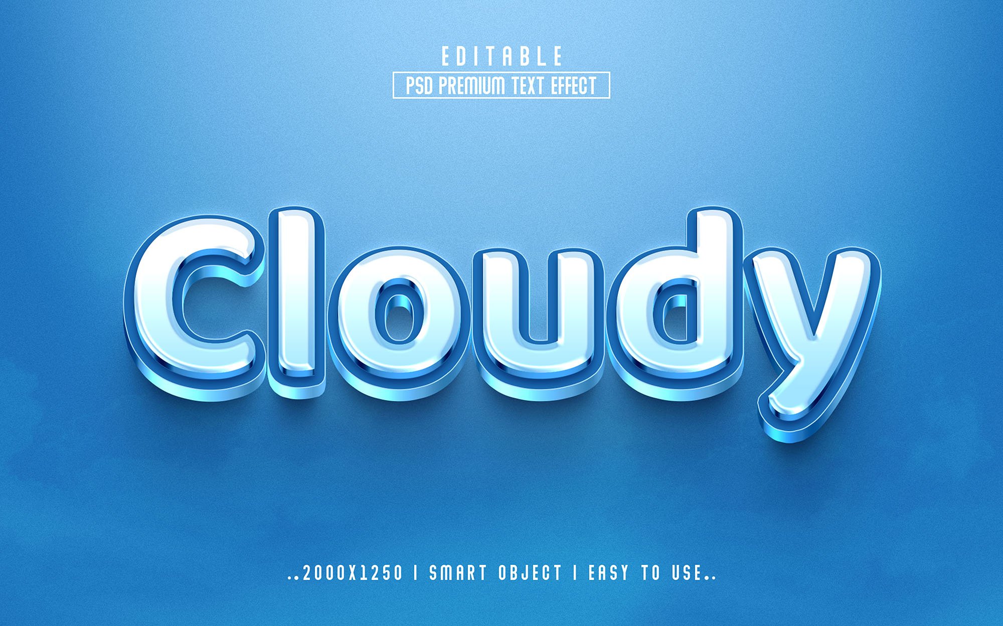 Cloudy 3D Editable Text Effect Stylecover image.