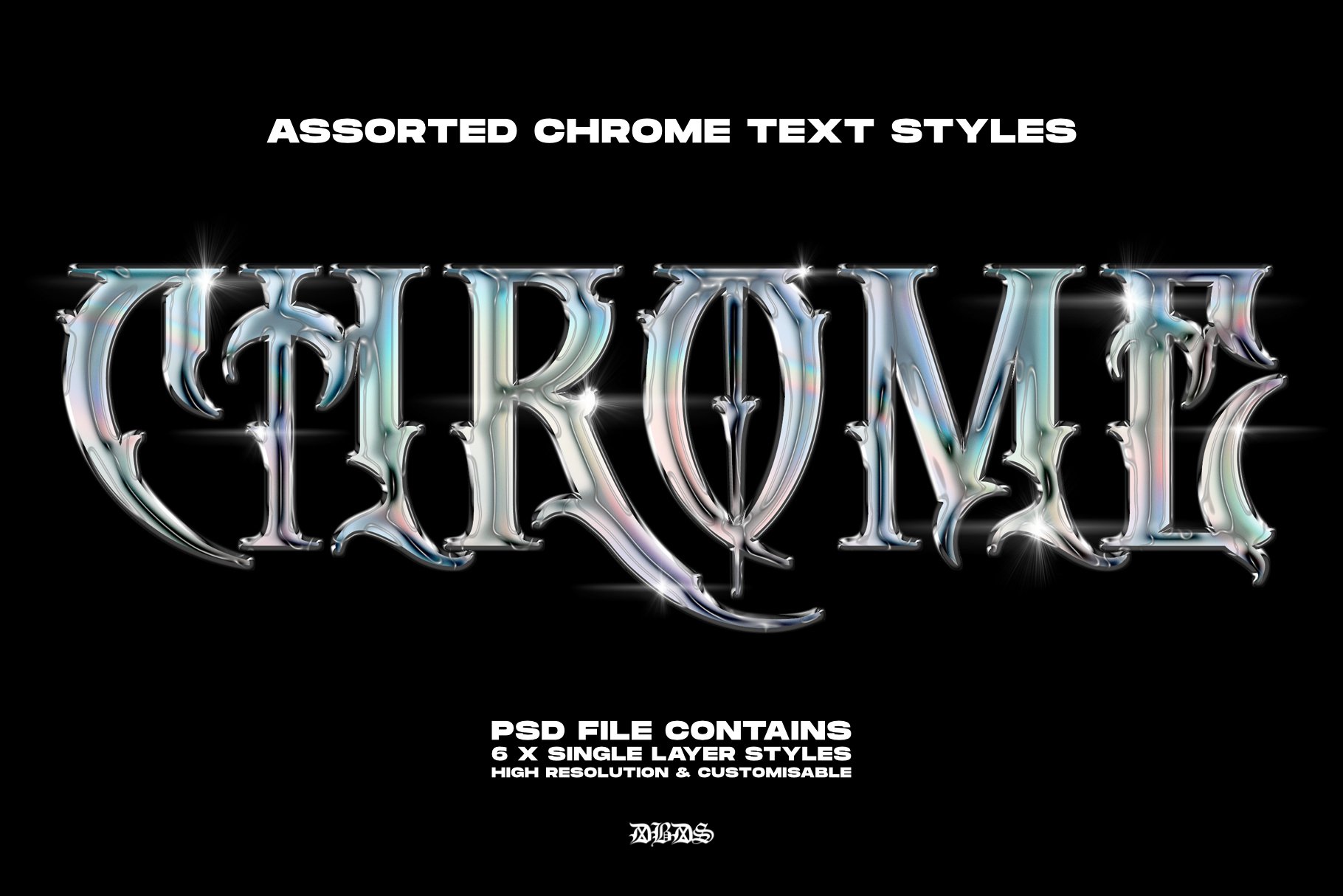 Chrome Metal Text Stylescover image.