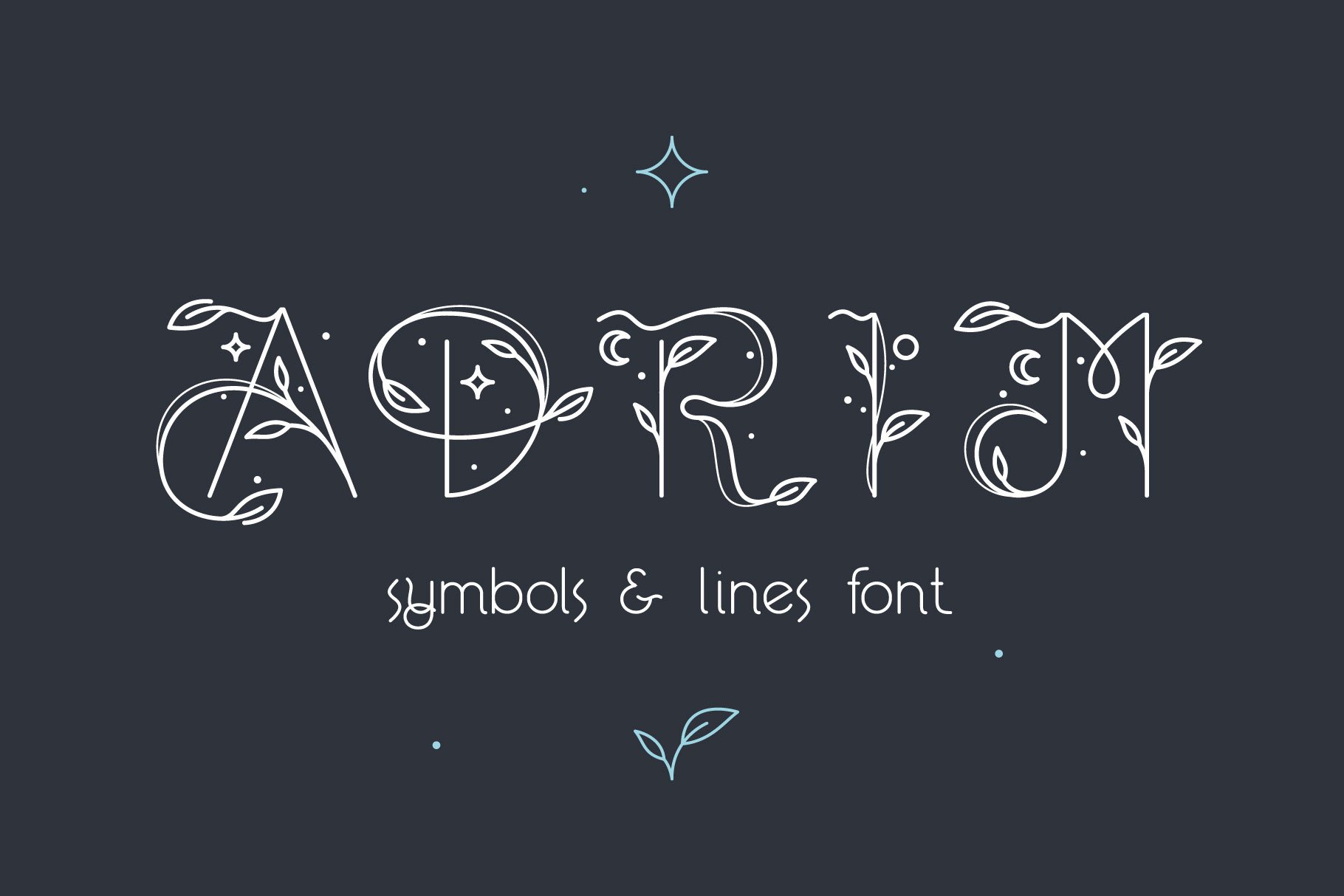Adrim - patterned display font preview image.