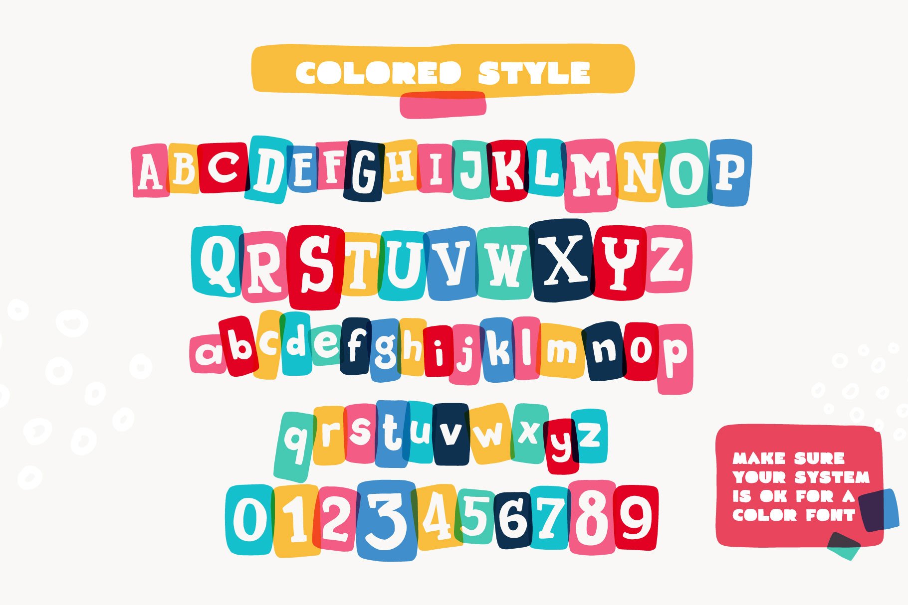 New Collage colored font preview image.