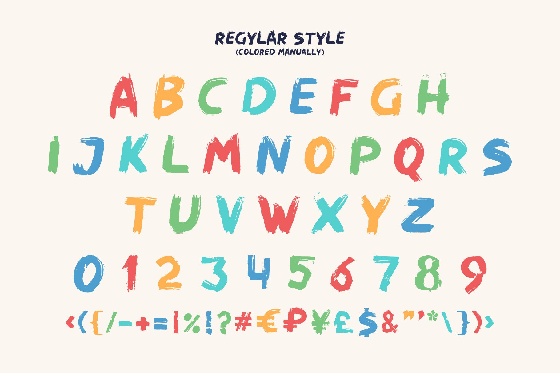 Dry Kids Brush Colored Font preview image.