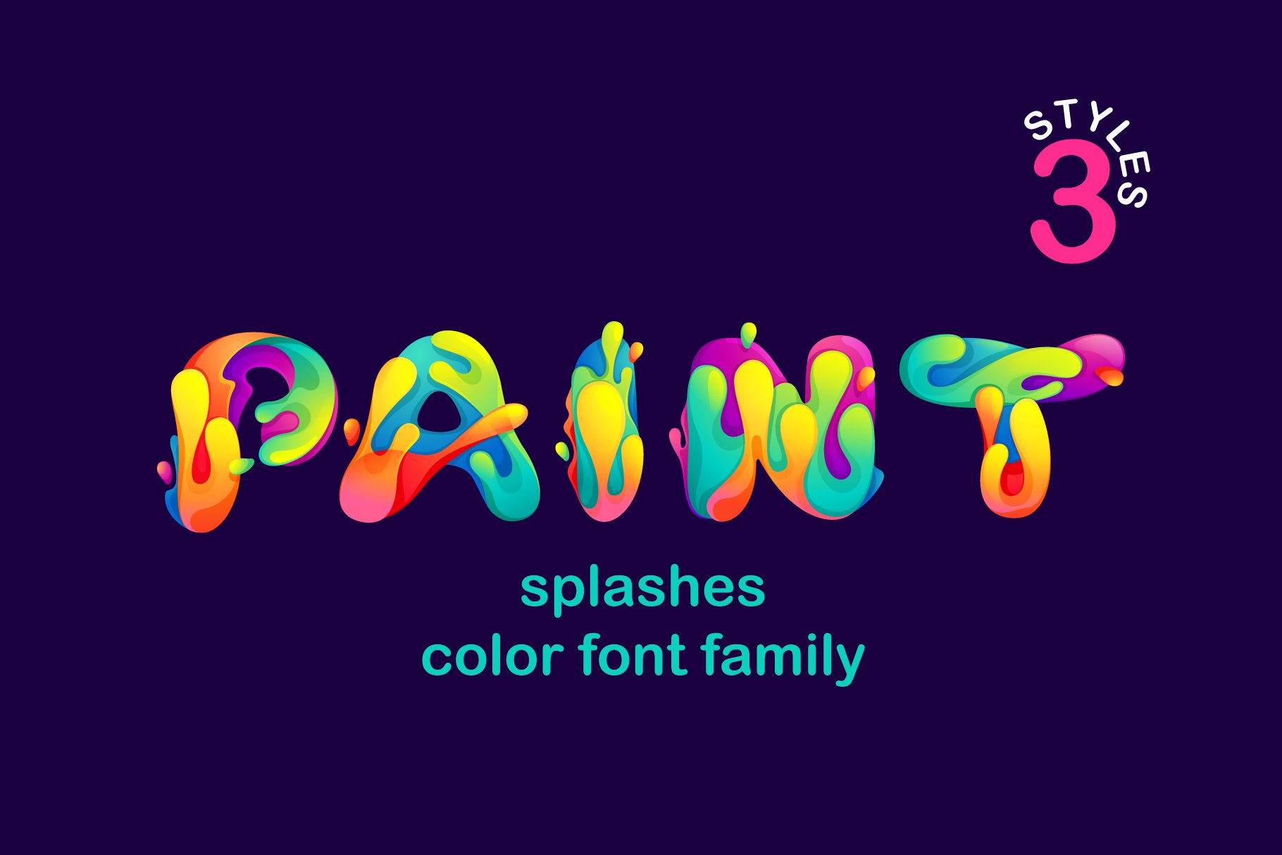 Paint Splashes Color Font cover image.