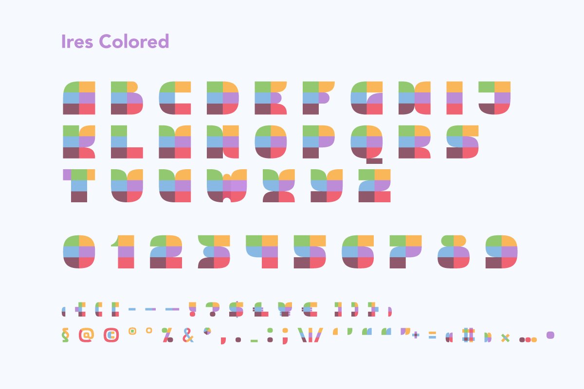 Ires colored font preview image.