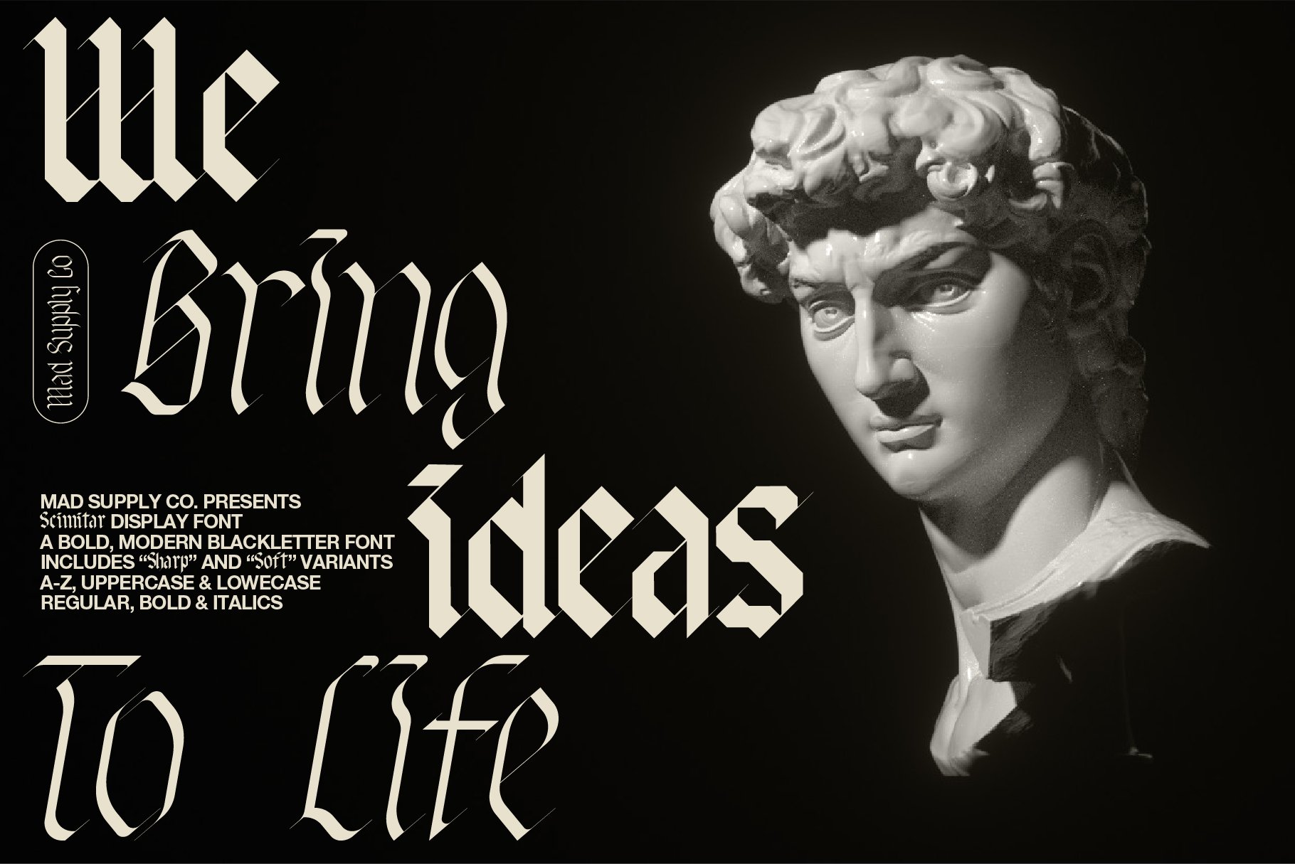 Scimitar | Blackletter Display Font preview image.