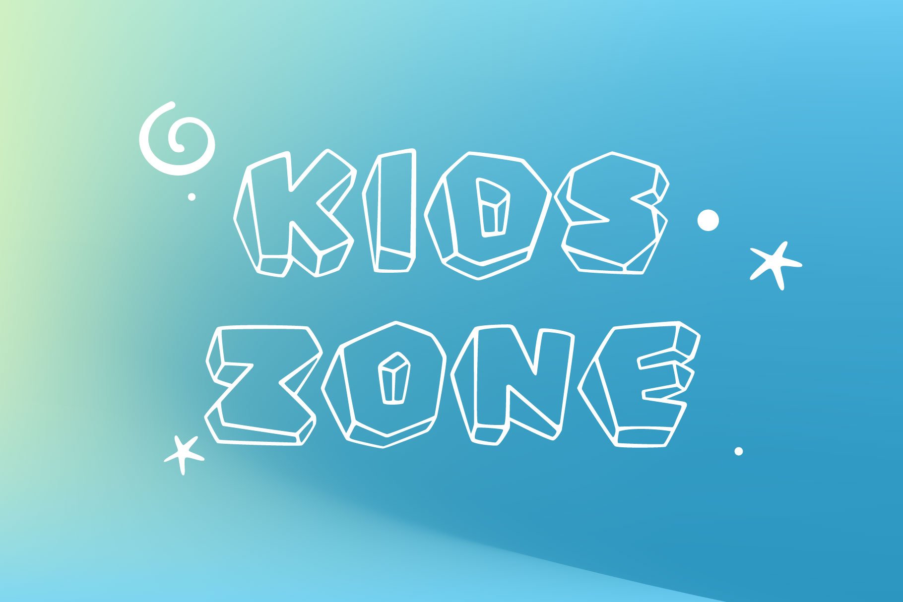 Carle kids font preview image.