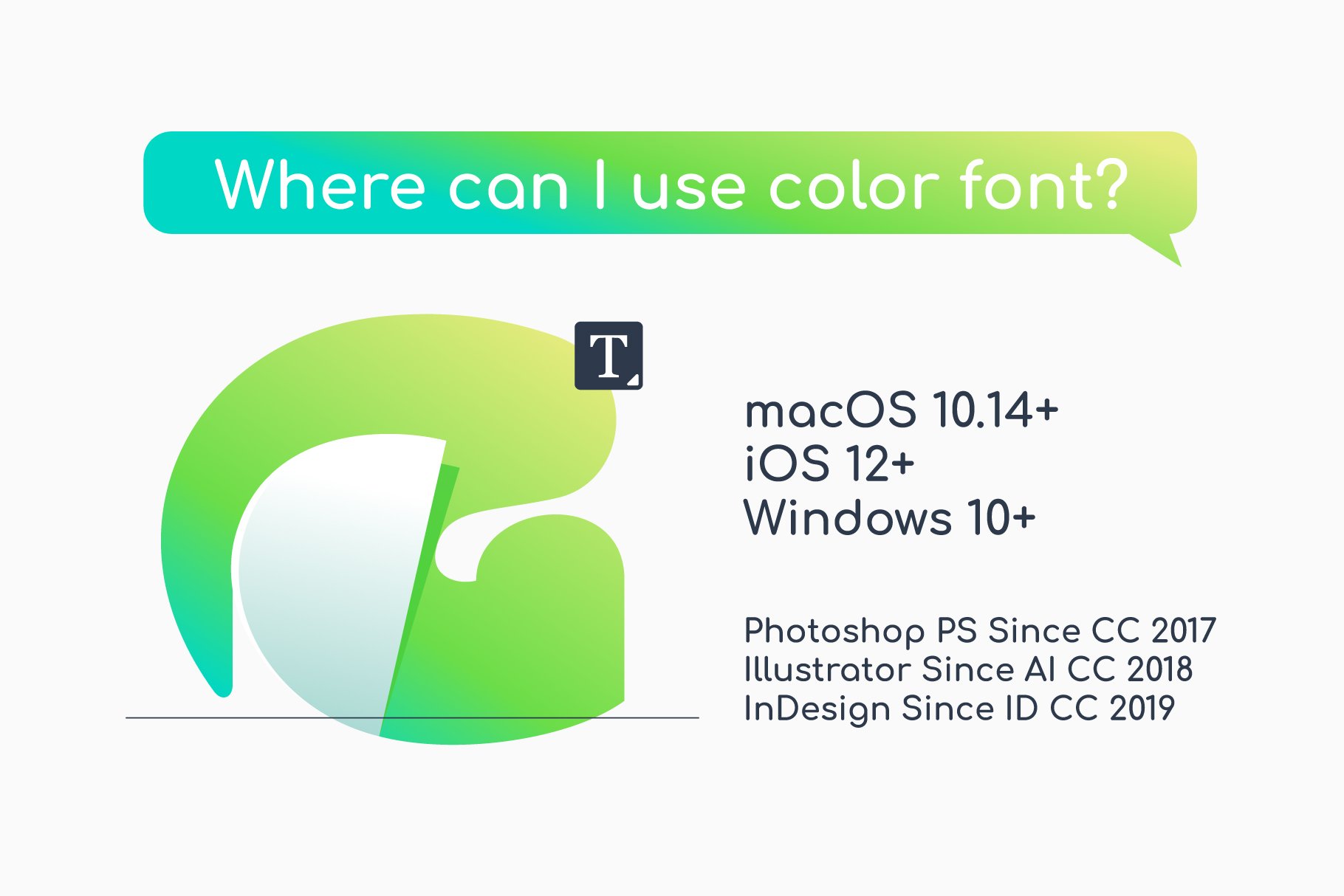 Curled Corner Colored Font preview image.