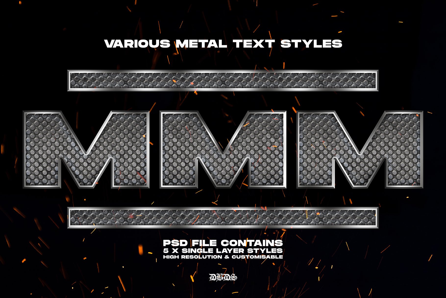 5x Metal Chrome Text Stylescover image.