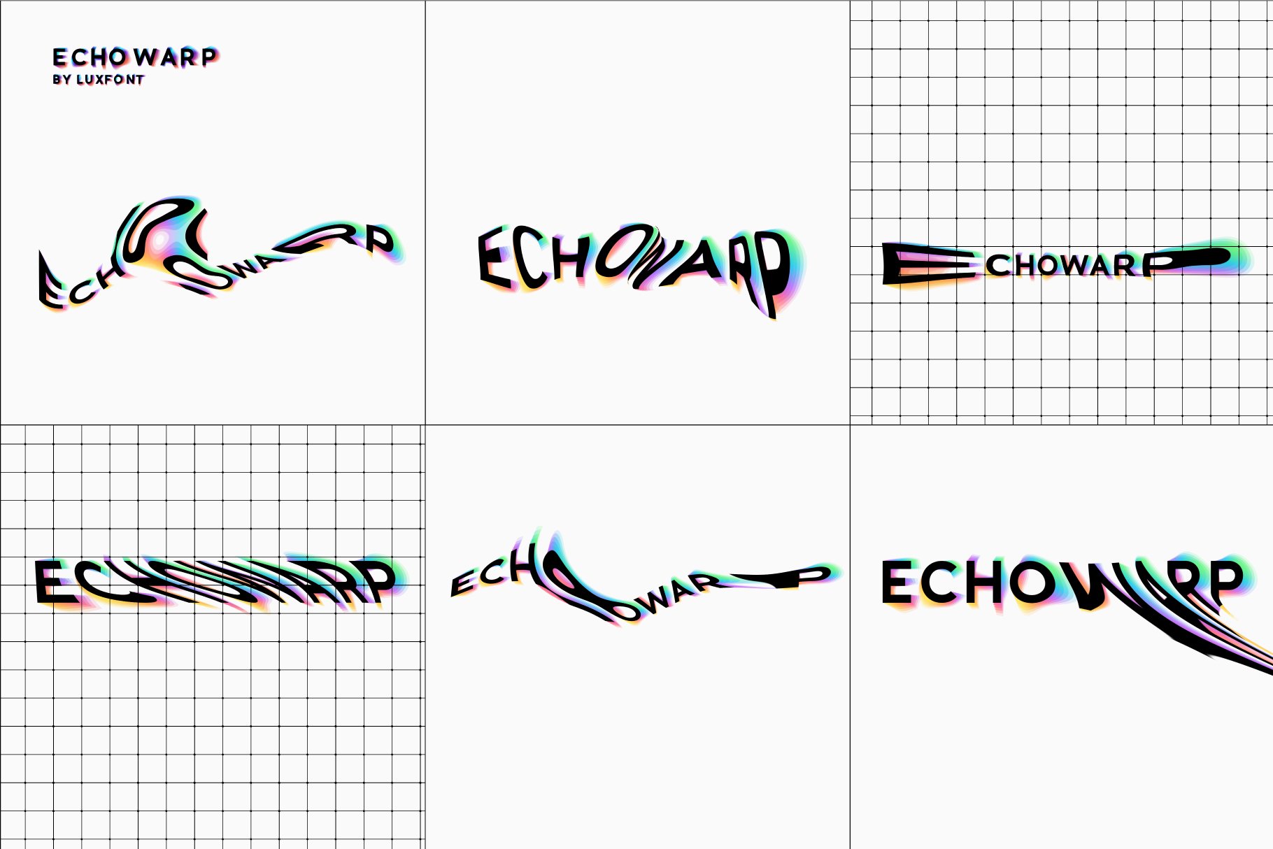 Echowarp. OTF-SVG family. preview image.