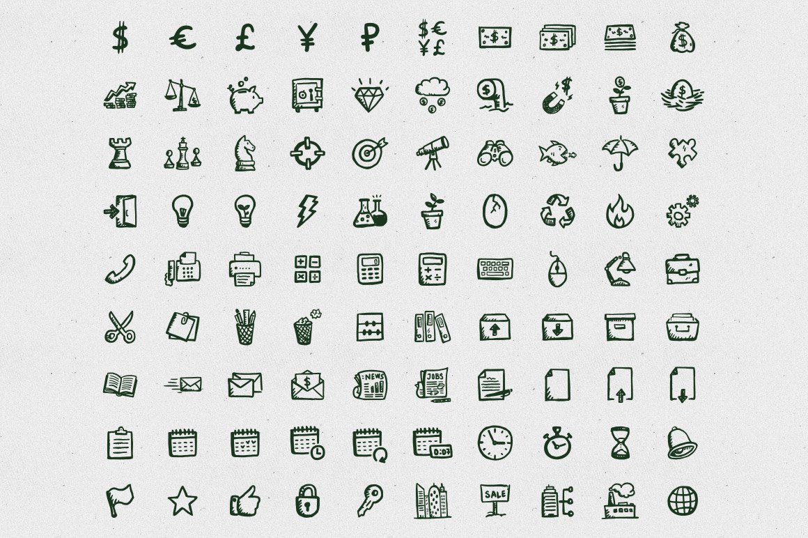 Busy Icons Font preview image.