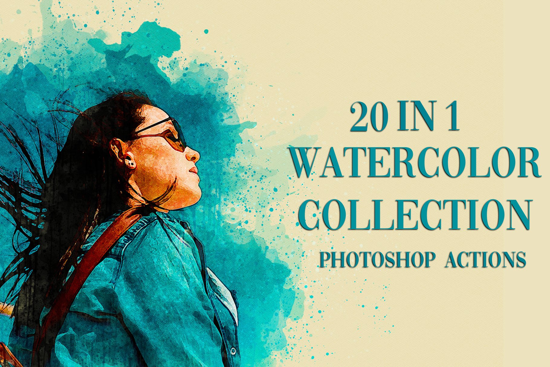 20 in 1 Watercolor Photoshop Actionscover image.
