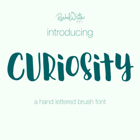 Curiosity, hand lettered brush font cover image.