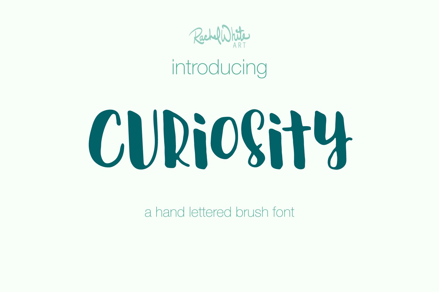 Curiosity, hand lettered brush font cover image.