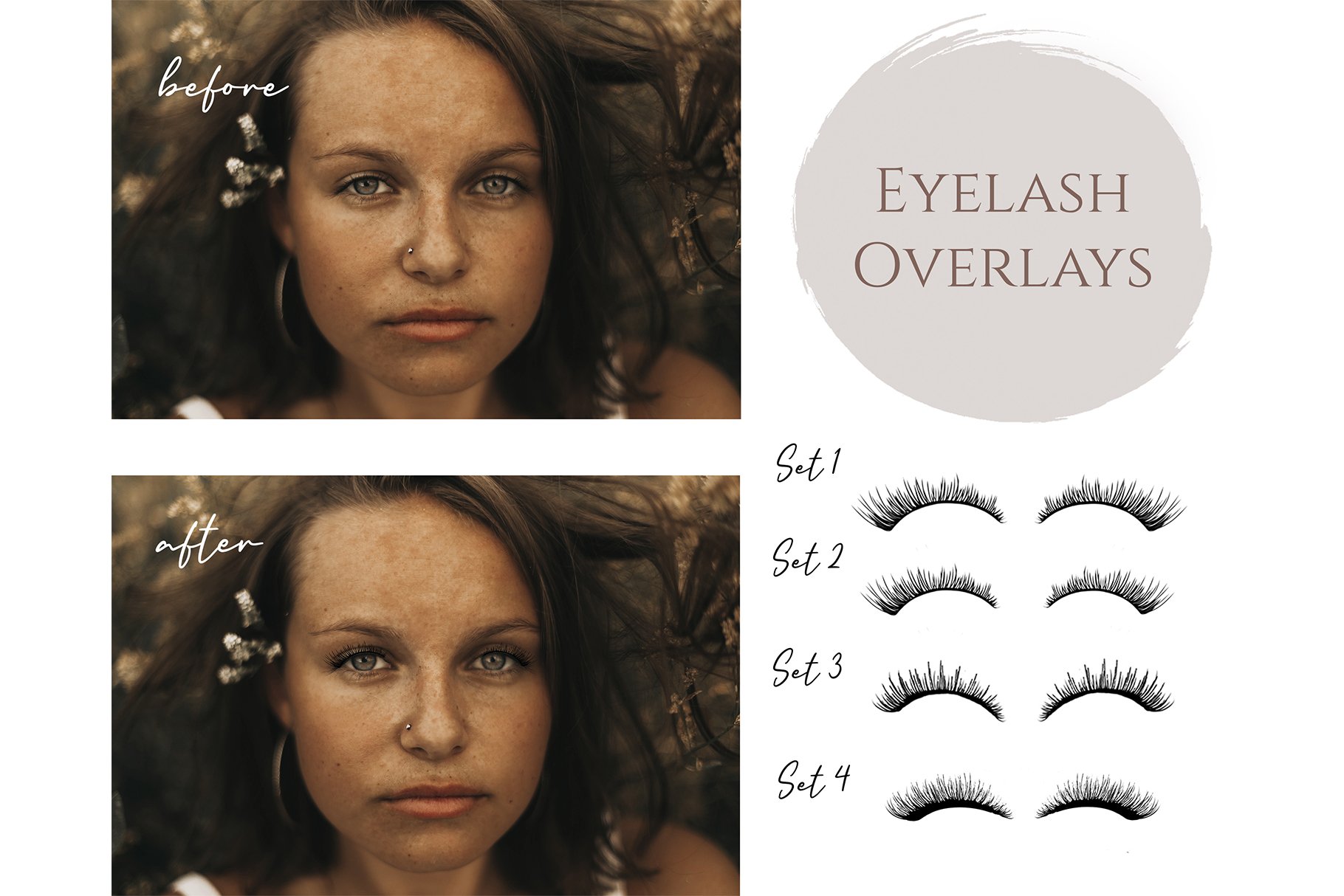Eyelashes Overlays, PNGS, Makeuppreview image.