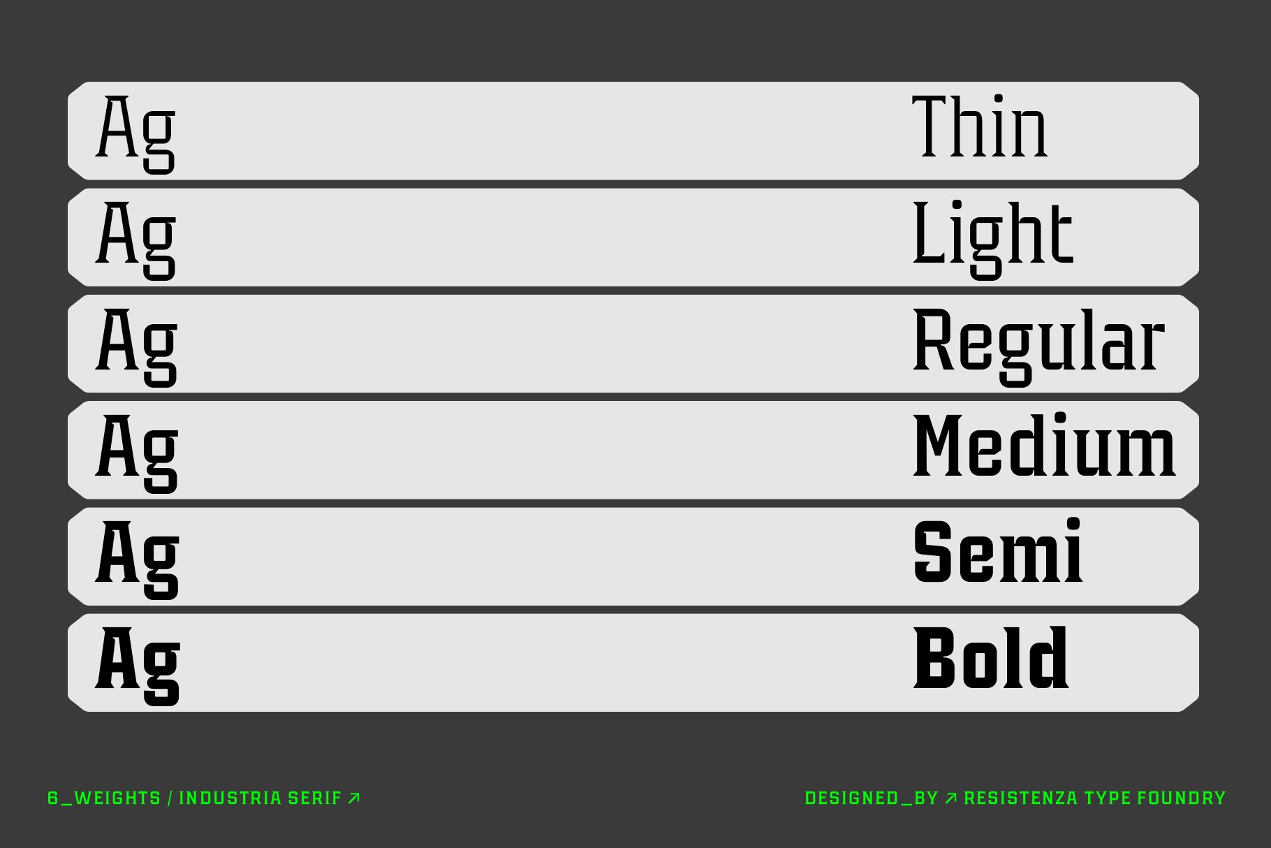 Industria Serif 54 Font Family preview image.
