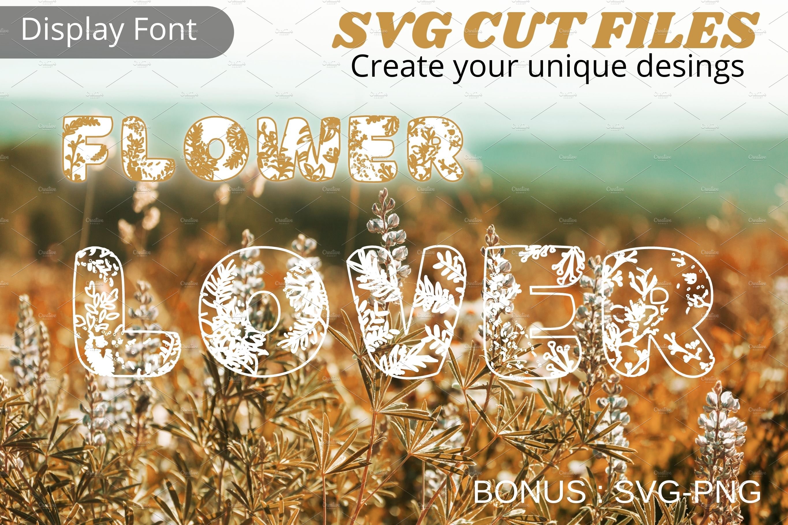 Flower Lover font, SVG font cover image.