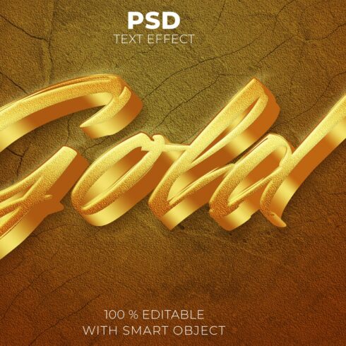 Gold shiny editable text effectcover image.