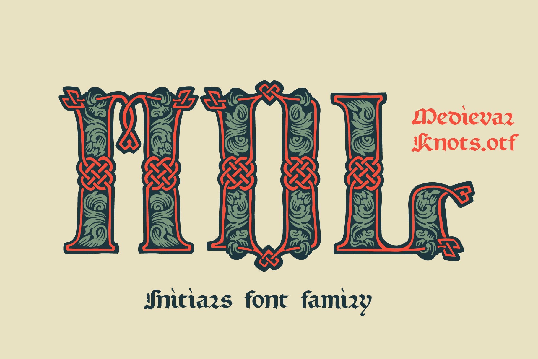 Medieval Knots Drop caps fontcover image.