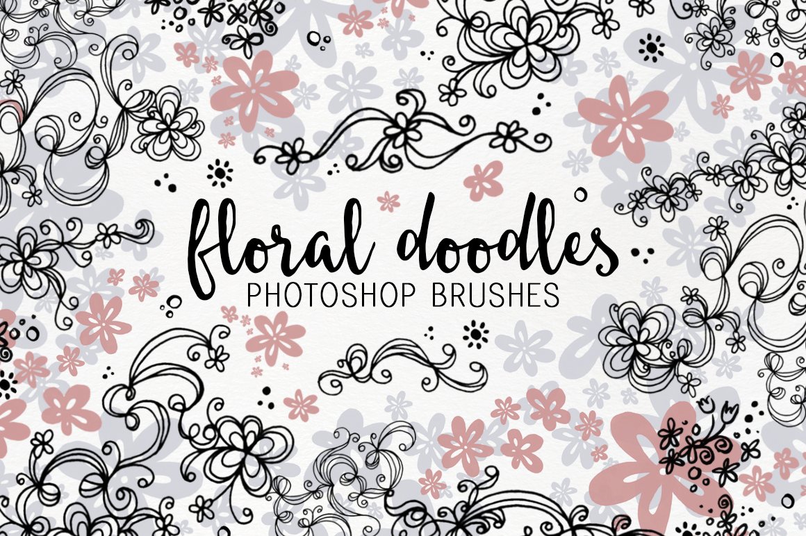 Floral Doodle photoshop brushescover image.