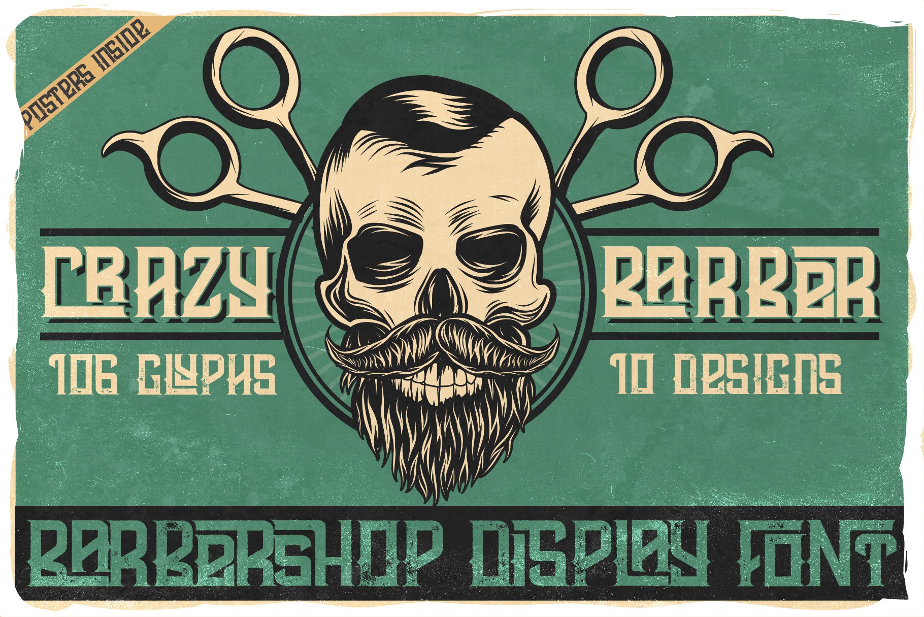 Crazy Barber font with bonuses cover image.