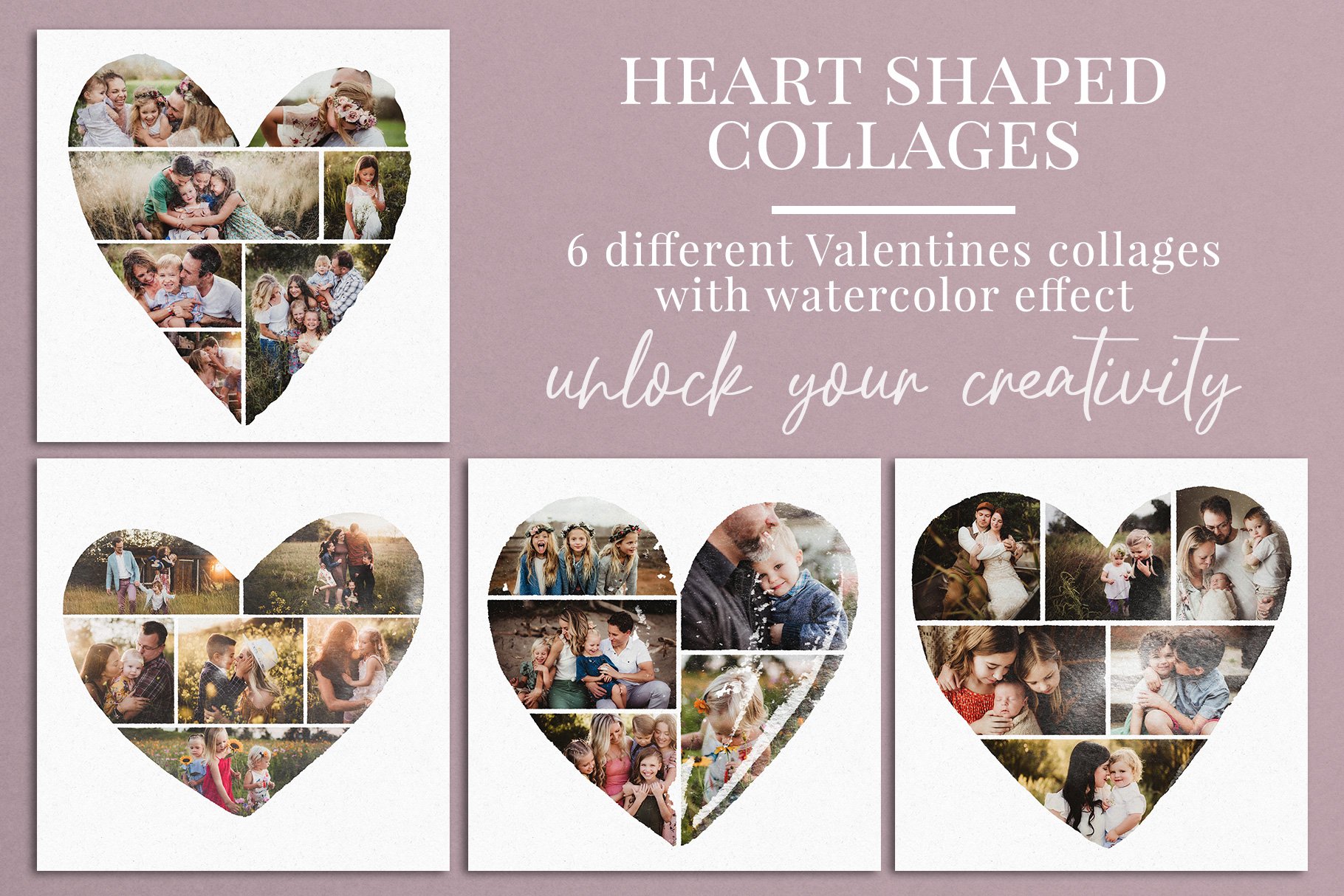 Heart Shaped Collage with watercolorcover image.