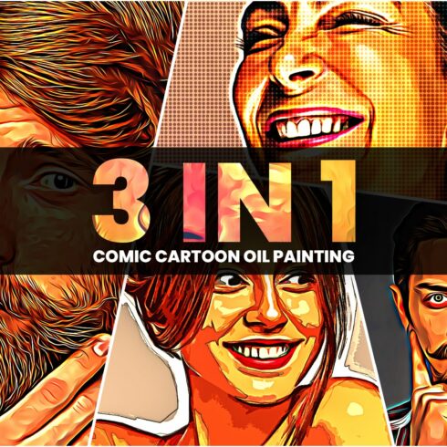 3 in 1 Comic Cartoon Oil Paintingcover image.