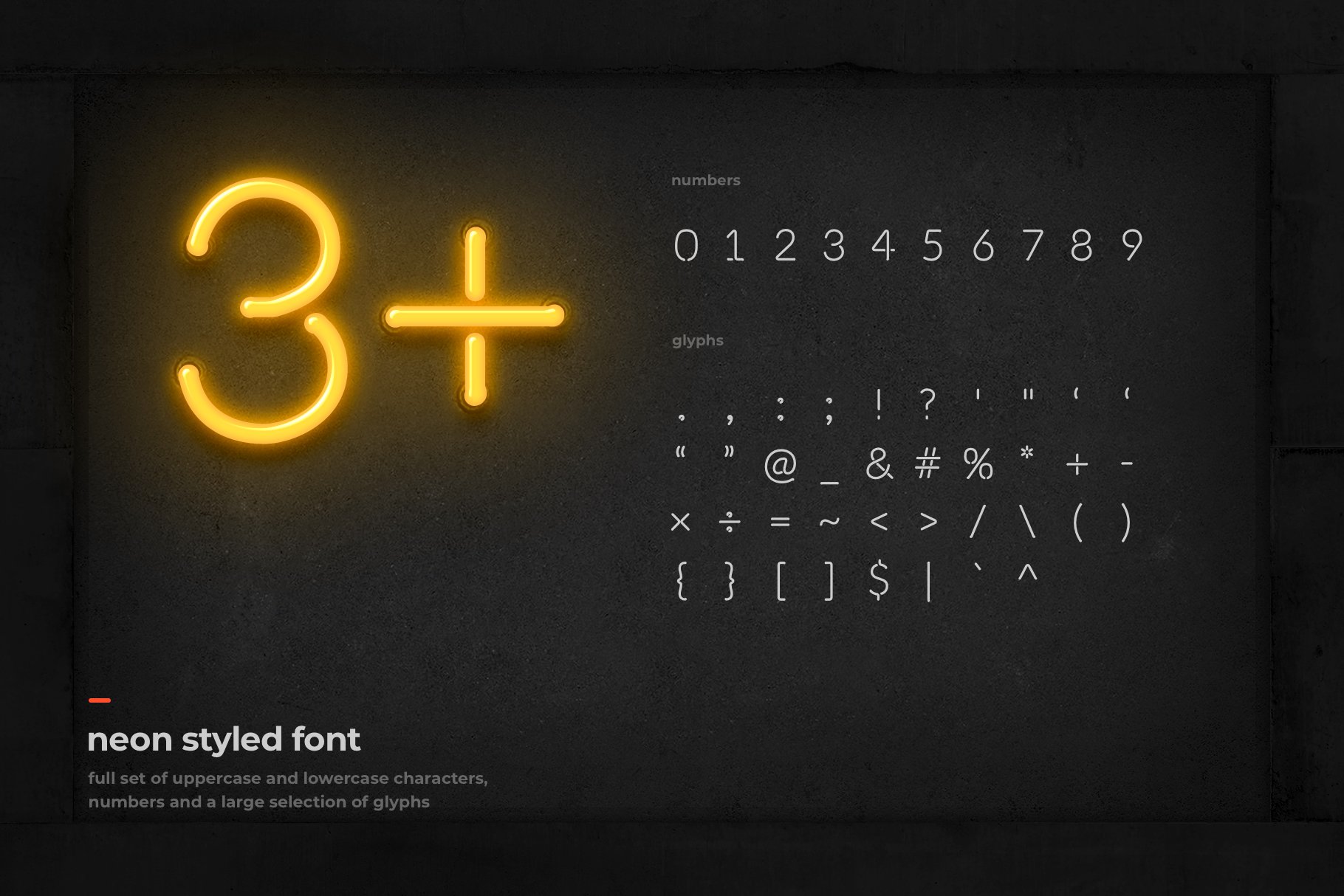 cm preview neon sign kit 06 font numbers glyphs 374