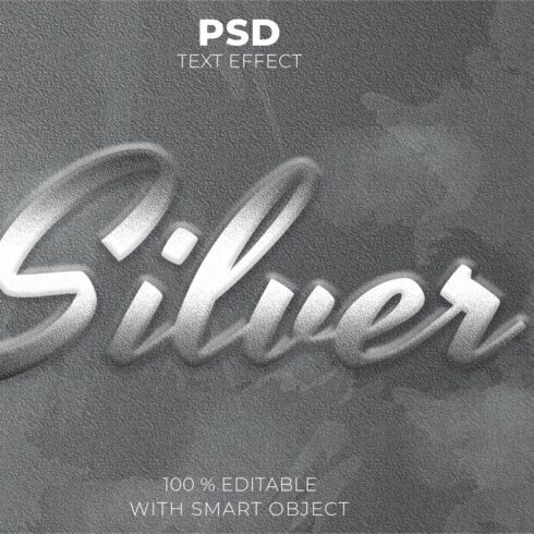 Silver Chrome editable text effectcover image.