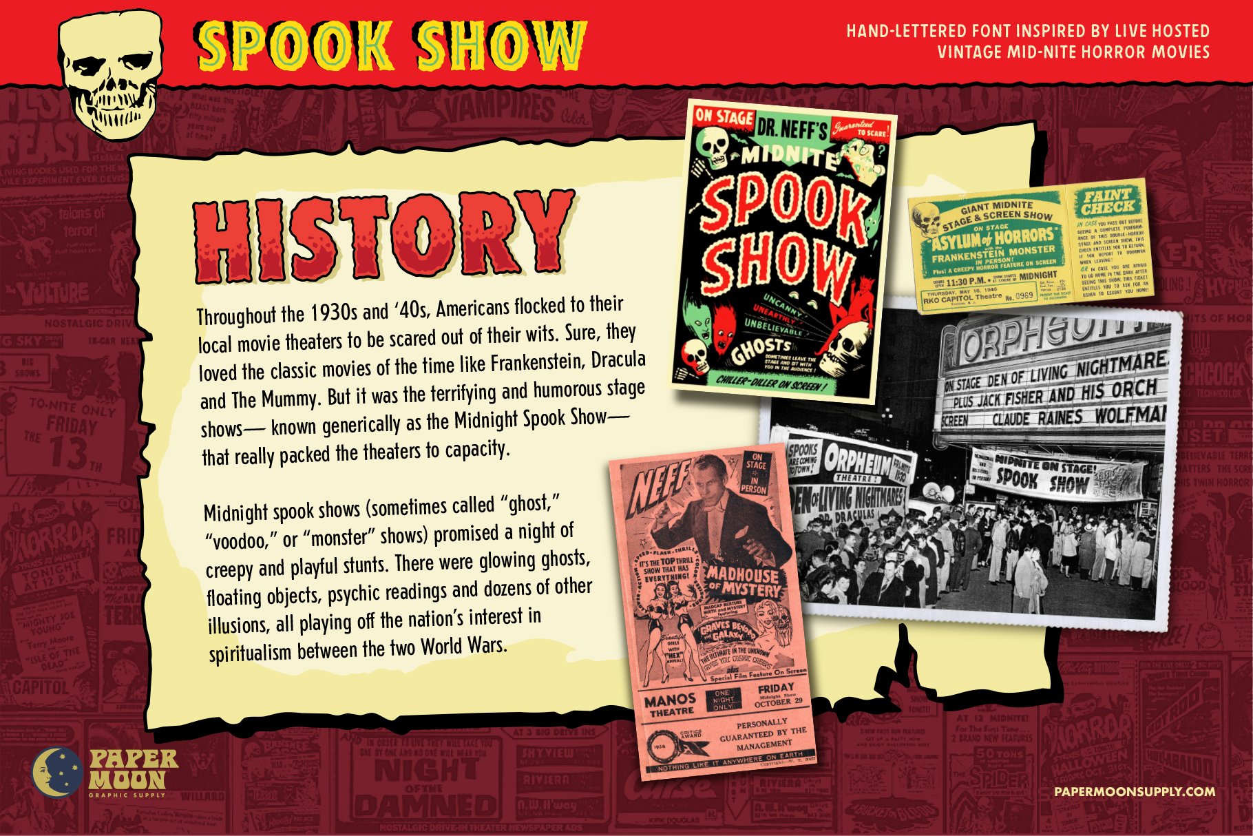 Spook Show Poster Font & Art Bundle preview image.