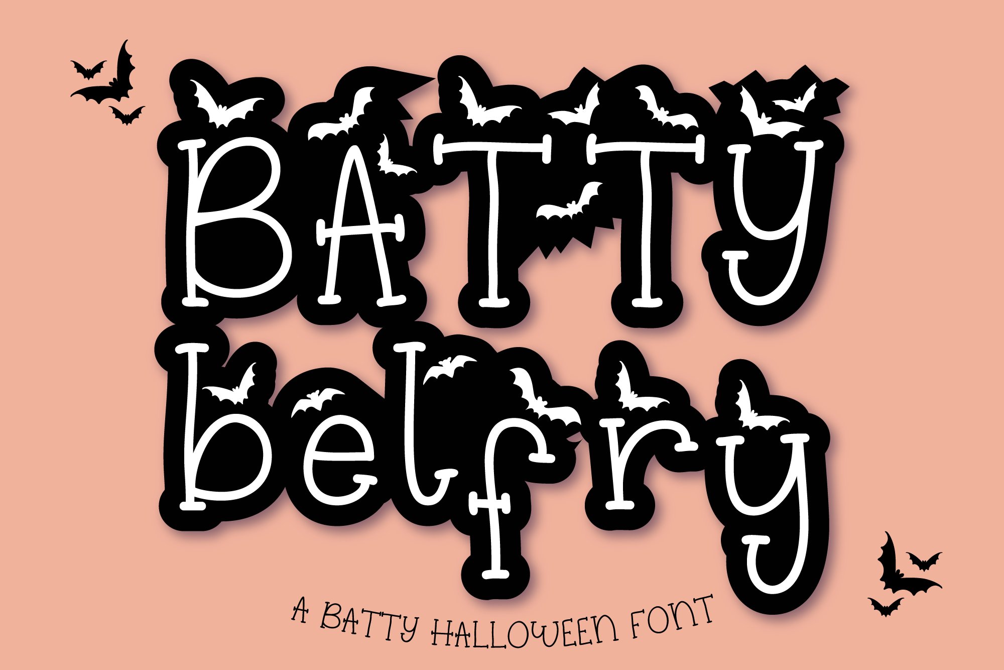 Batty Belfry Halloween Bats Font cover image.