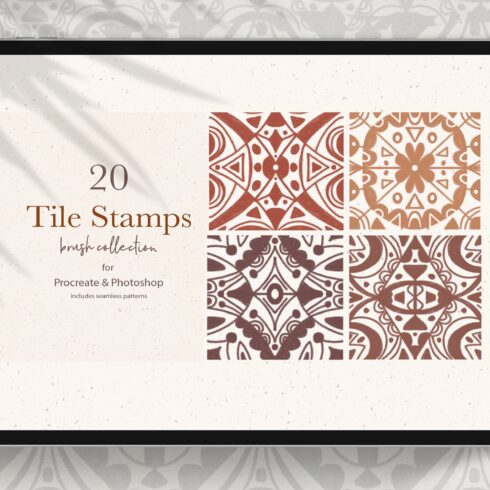 20 Tile Stamps for Procreate and PScover image.