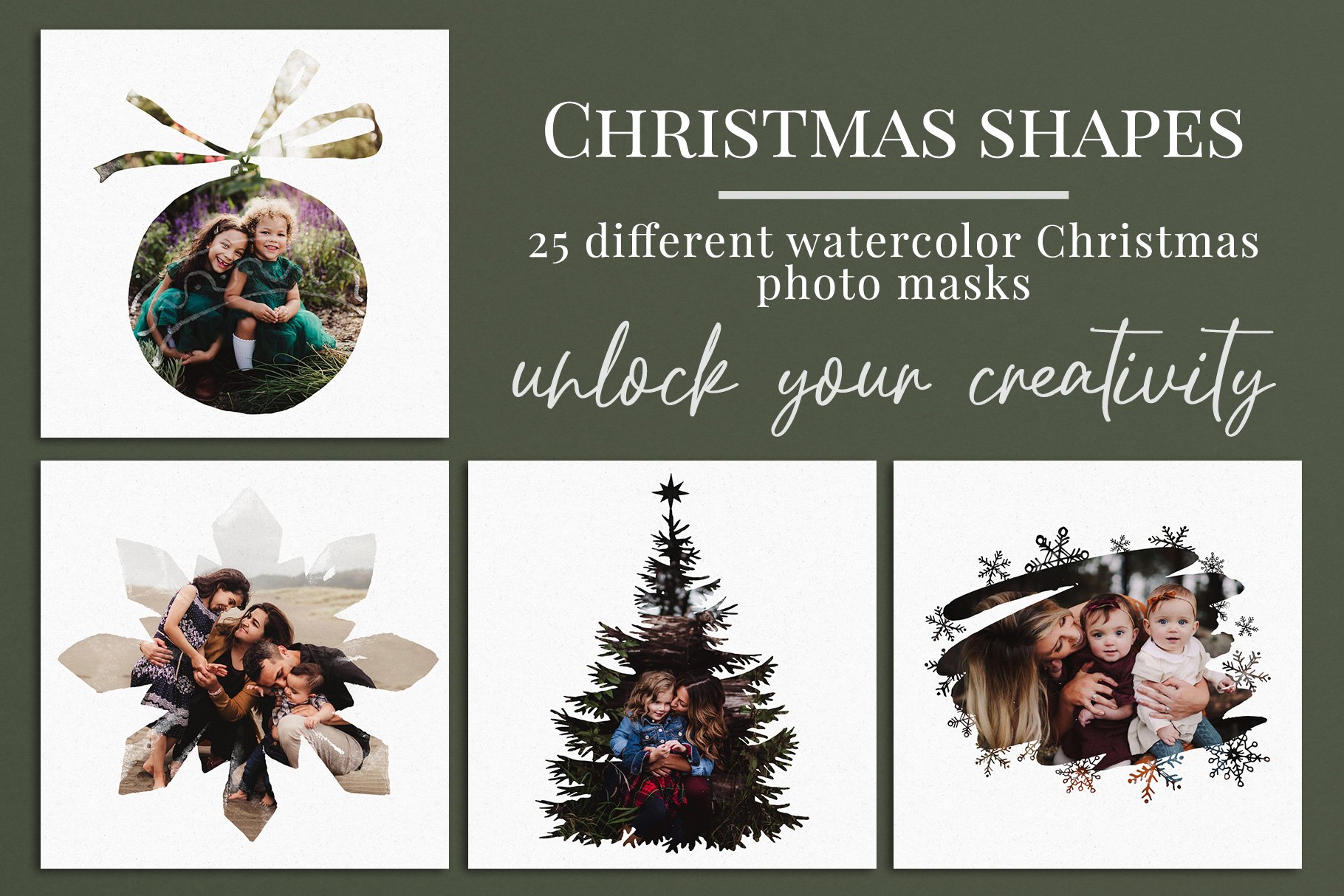 Christmas shapes photo maskscover image.